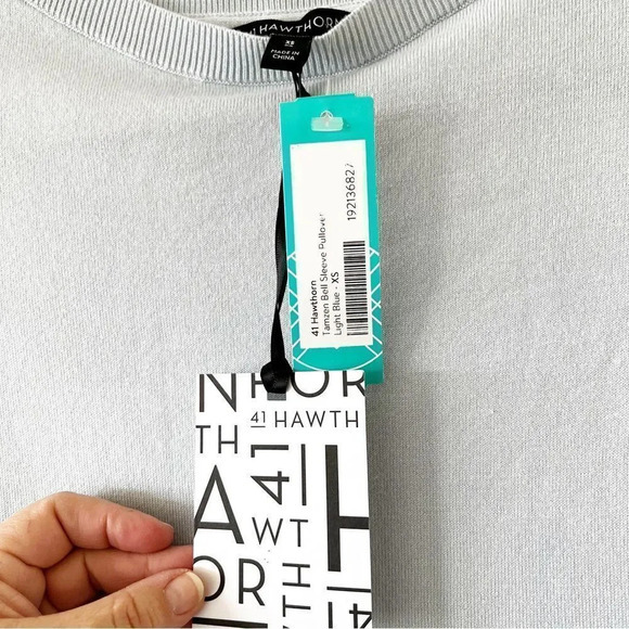 41 Hawthorn Tamzen Bell Sleeve Pullover Sweater Light Blue Size XS StitchFix New - Picture 7 of 10